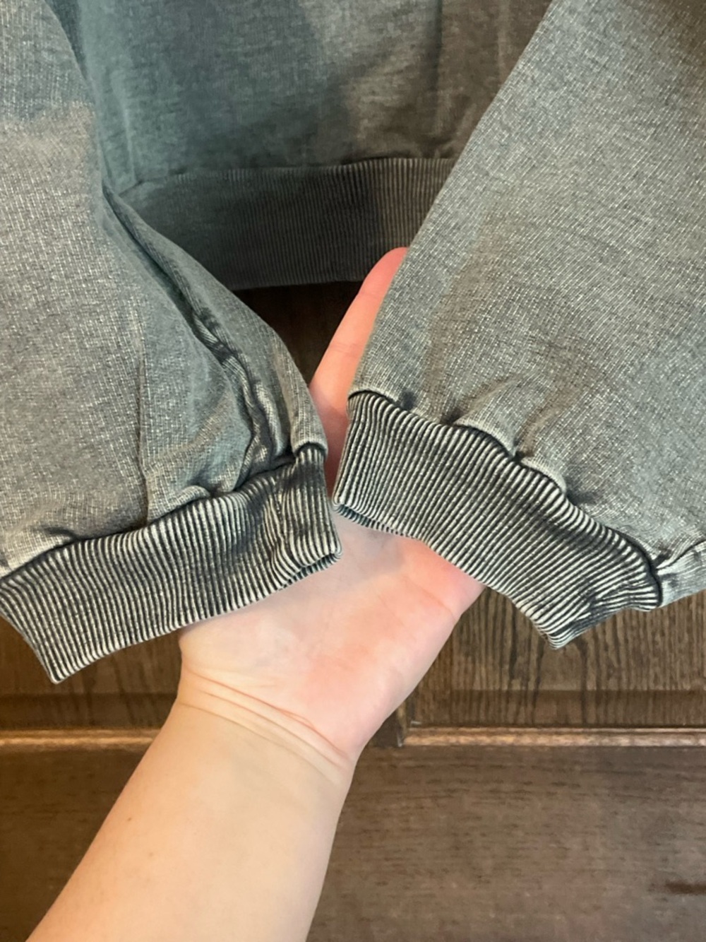 Pilcro Gray Ribbed-Neck Sweatshirt - Picture 5 of 5